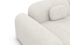 Luxus Polster Couch Barcelona L Form kurz mit Boucléstoff Bezug - Weiss - Detailansicht