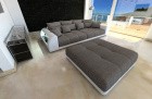 XXL Big Sofa Miami mit LED-Beleuchtung in hellgrau - Hugo19 - (Hocker und LED Beleuchtung optional erhältlich)