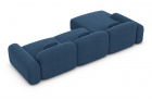 Modernes Ecksofa Barcelona L Form kurz mit Strukturstoff Bezug - Blau