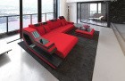 Stoff Couch Mikrofaser Ravenna L Form in rot - Mineva 20