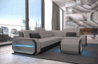 L Form Sofa Verona Mini mit Stoffbezug in hellgrau - Mineva12 Mikrofaser Stoff