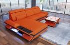 Designer Eckcouch Napoli in Mineva 11 - orange
