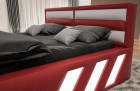 Luxus Bett Apollonia Komplett mit LED Beleuchtung in rot weiss