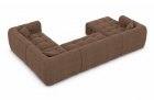 Design Stoffsofa Wohnlandschaft Sevilla U Form mit Strukturstoff Bezug - Braun