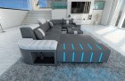 Sofa Wohnlandschaft Bellagio U Form grau-weiss