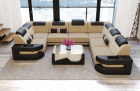Polster Sofa  Como U Form mit Beleuchtung in beige - Mineva4