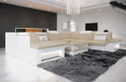 Samstoff Sofa Brianza U Form in creme-weiß  - SunVelvet1001