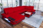 Design Sofa Wohnlandschaft Napoli in Mineva20 - rot