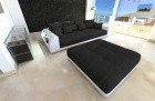 Bigsofa Miami mit Hocker und LED-Beleuchtung in schwarz - Hugo14 - (Hocker und LED Beleuchtung optional erhältlich)