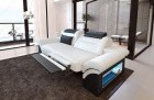 Leder 2 Sitzer Monza – modernes Sofa in Weiß-Schwarz