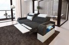2 Sitzer Couch Sofa Parma in schwarzgrau - Hugo12 - Die LED Beleuchtung, USB Anschluss und Relaxfunktion sind optional erhältlich.