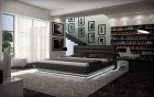 Designerbett Moonlight weiß-schwarz 180x200