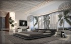Modernes Bett Custo mit LED Beleuchtung in schwarz