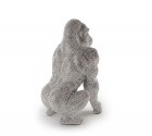 Dekofigur Gorilla mit imitierten Juweleneinlagen in silber