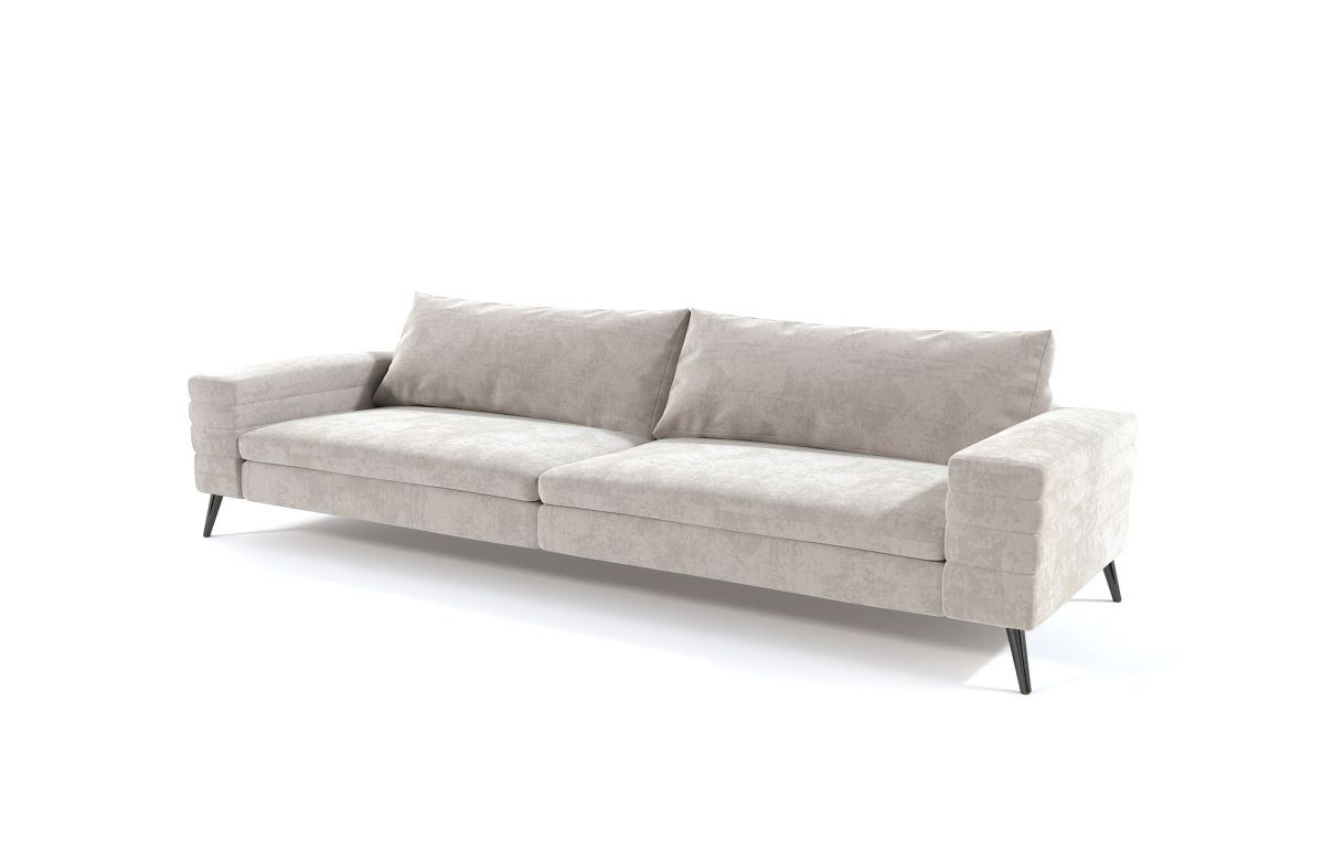 Dreisitzer Lounge Sofa Carrara modern mit Samtstoffbezug