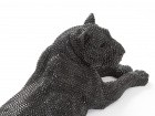 Deko Skulptur Löwin Leona aus Kunstein schwarz glänzend