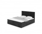 Boxspringbett Oeste mit Samtstoff Bezug in Schwarz - 160x200cm