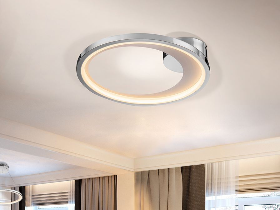 Moderne Designer Deckenlampe Laris in chrome