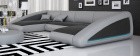 Designer Sofa Nassau U Form in schwarz-grau