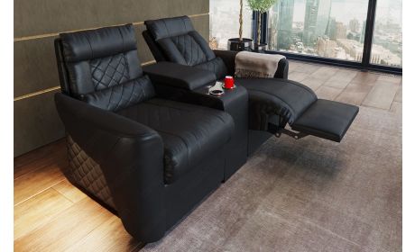 Leder Relax Kinosessel in schwarz