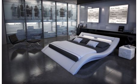 Wasserbett Massa Weiß LED – Modernes Design
