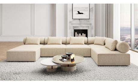 Wohnlandschaft Laguardia U-Form Stoff