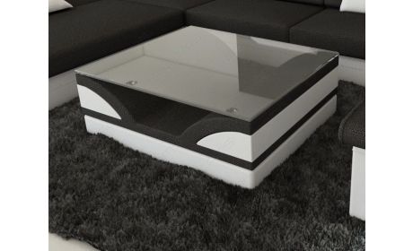 Couchtisch Monza Stoff mit Glasplatte