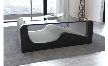 Leder-Stoff-Mix Couchtisch Wave