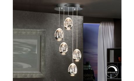 Hängelampe Rocio Chrom – Modernes Design