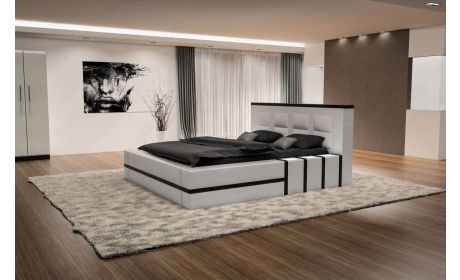 Komplettbett Asti Weiß-Schwarz – Modern & Elegant