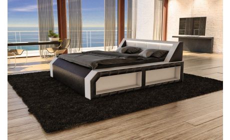 Boxspringbett Matera Weiß/Schwarz 180x200 cm