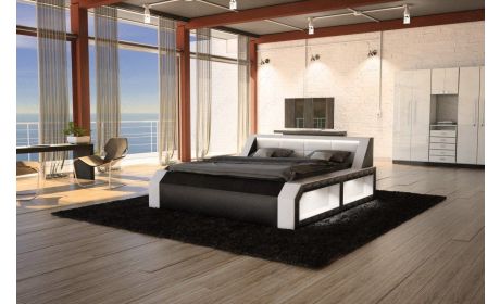 Design Wasserbett Matera Weiß/Schwarz 180x200 cm