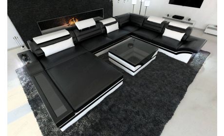 Exklusive Wohnlandschaft Mezzo XXL in schwarz-weiss