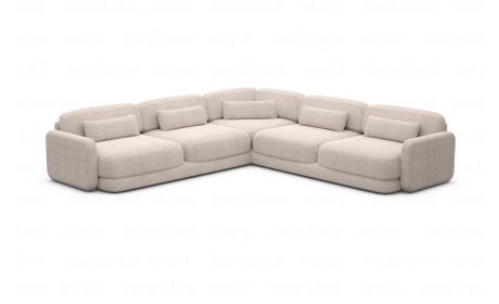 Polster Sofa Valencia L Form Struktur Beige - Outlet