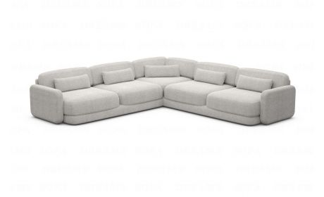 Polster Ecksofa Valencia L-Form Samt Hellgrau - Outlet