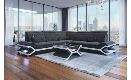 Mini Stoffsofa Sorrento in L-Form