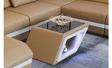 Designer Leder Couchtisch Catania – Edles Design