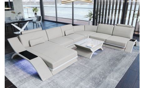 XXL Wohnlandschaft Calabria – Leder Luxus