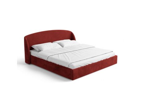 Bettgestell Marconi 140x200cm Samtstoff Rot - Outlet