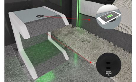 Detailbild Stoff Nachttisch Paris mit Induktionsladefläche und USB-Anschluss (beides optional erhältlich)