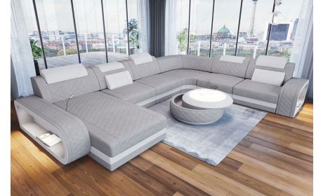 Wohnlandschaft Berlin XXL Stoffbezug