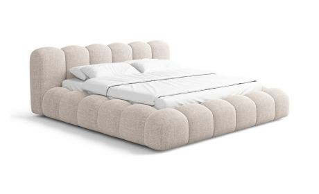 Bett Coruna Strukturstoff Beige in 180x200cm - Outlet