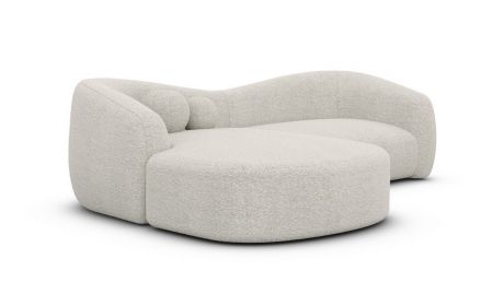 Polster Ecksofa Murcia L Form kurz Boucléstoff Pearl - Outlet