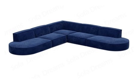 Polster Ecksofa Alegranza L Form Samt Dunkelblau - Outlet
