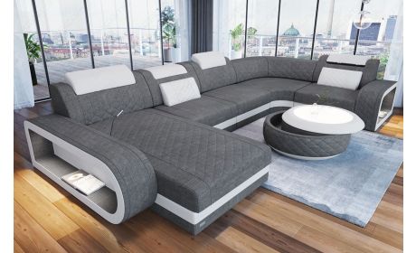 Stoff Wohnlandschaft Berlin U-Form