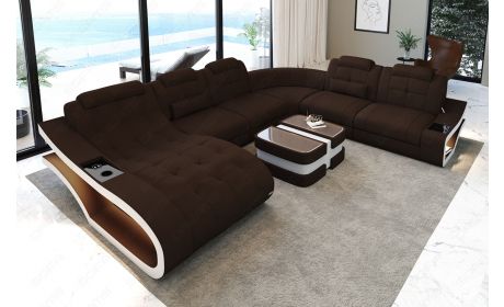 Stoff Wohnlandschaft Elegante XXL – Komfort