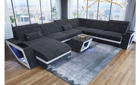 XXL Stoff Wohnlandschaft Catania – Bequem & Geräumig