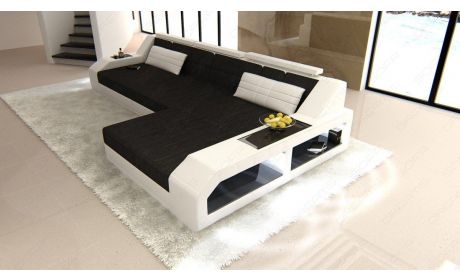 Polster-Couch Arezzo L-Form mit LED-Beleuchtung