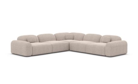 Eckcouch Barcelona L Form Strukturstoff Beige - Outlet