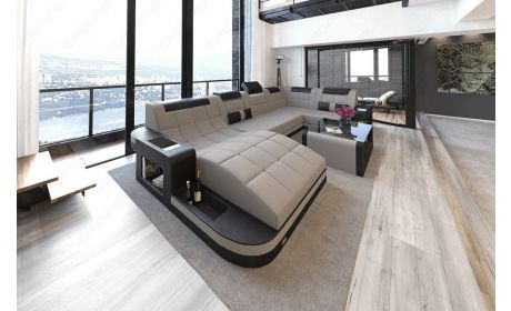 Mini Stoff Wohnlandschaft Wave U-Form mit LED